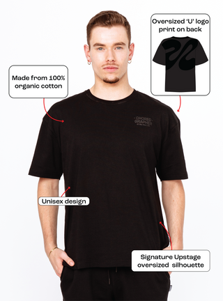 Unisex U Logo Freestyle Baggy Tee Black