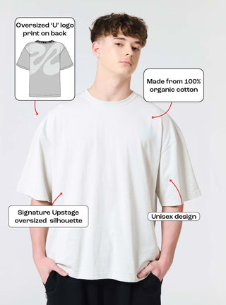 Unisex U Logo Freestyle Baggy Tee Grey