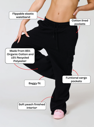 Pop & Lock Cargo Pants Black