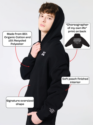Choreographer Logo Freestyle Oversized Hoodie Black