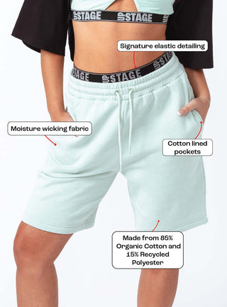 Unisex Exposed Elastic Shorts Mint