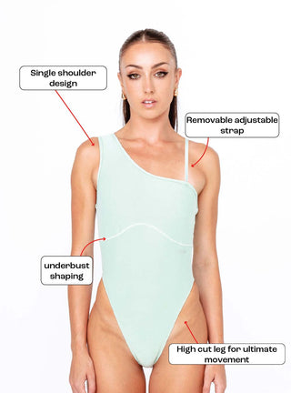 Solo Shoulder Bodysuit Mint