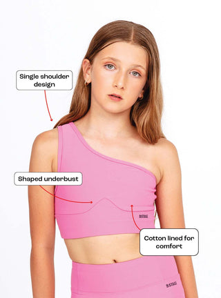 Girls Solo Shoulder Top Pink