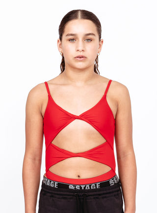 Multi Twist Bodysuit Red