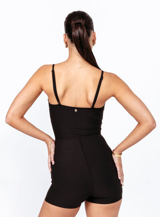 Multi Twist Unitard Black