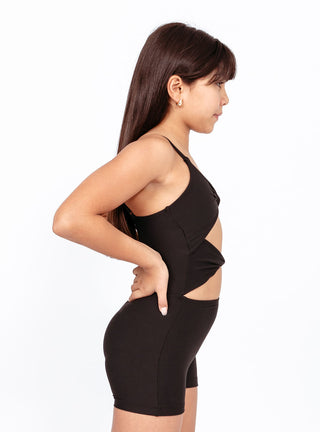 Multi Twist Unitard Black