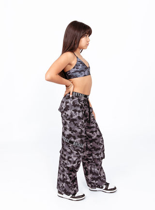 Exposed Elastic Parachute pants Camouflage