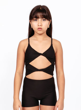 Multi Twist Unitard Black