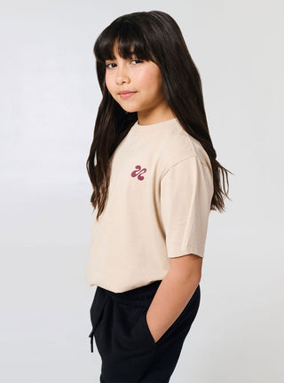 Kids Choreographer Logo Freestyle Baggy Tee Beige