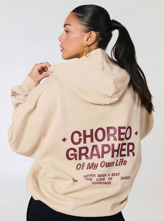 Choreographer Logo Freestyle Oversized Hoodie Beige