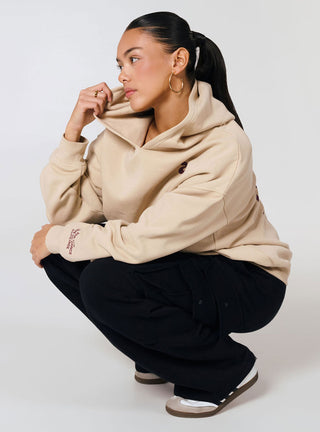 Choreographer Logo Freestyle Oversized Hoodie Beige