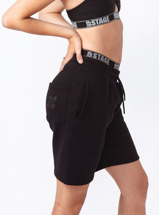 Unisex Exposed Elastic Shorts Black