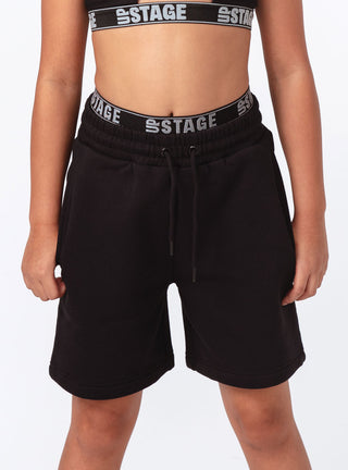 Kids Exposed Elastic Shorts Black