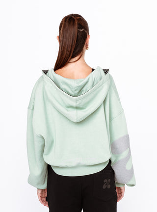 Boucle U Logo Freestyle Cropped Hoodie Mint