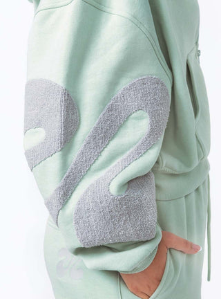 Boucle U Logo Freestyle Cropped Hoodie Mint