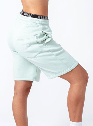 Unisex Exposed Elastic Shorts Mint