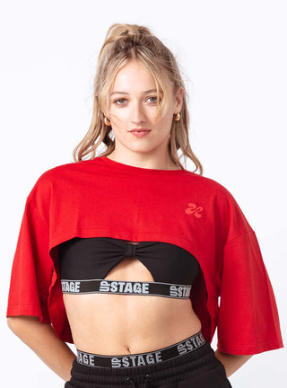 Women's Improv Crop Top Red