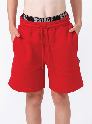 Kids Exposed Elastic Shorts Red