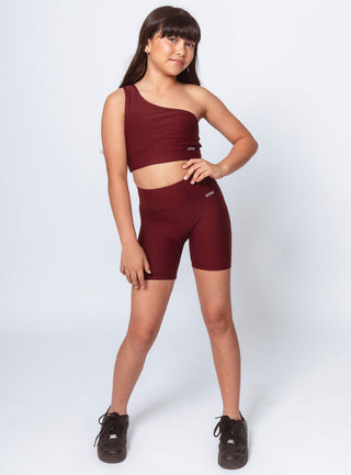 Girls Studio Bike Shorts Maroon