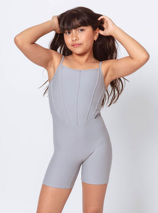 Girls Prima Unitard Grey