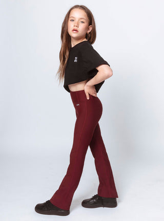 Girls Studio Flared Tights Maroon