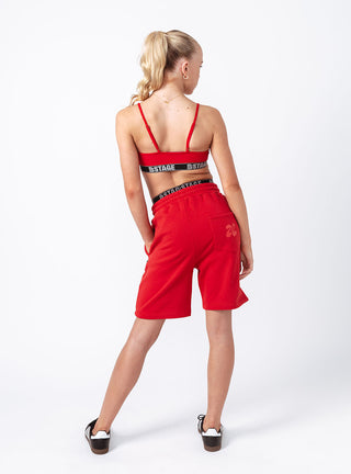 Unisex Exposed Elastic Shorts Red