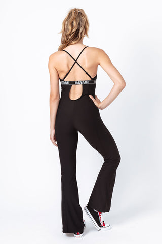 Women's Knot Stop Flared Jumpsuit Black