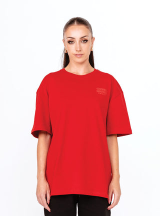 Unisex U Logo Baggy Tee Red