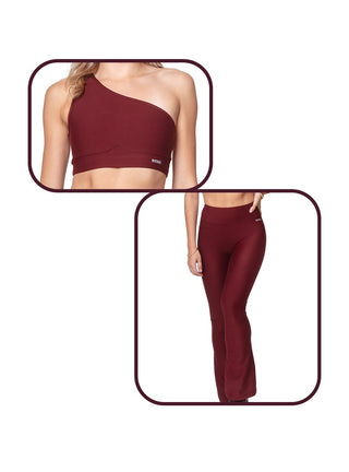 Maroon Fitness & Flare Set